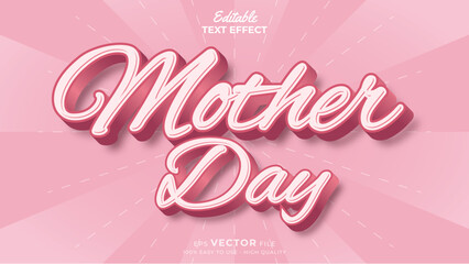 Editable text effect Happy Mother's Day template style premium vector