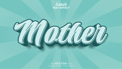 Wall Mural - Editable text effect Happy Mother's Day template style premium vector