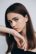 © Ananass - natural girlish beauty without makeup, minimalism and sophistication. Stylish portrait of a young girl