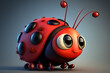 Cute 3d Cartoon Lady Bug Character, generative AI