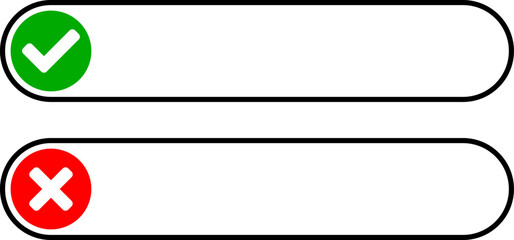 Poster - green and red yes and no or right and wrong or approved and declined quiz question answer or choice 
