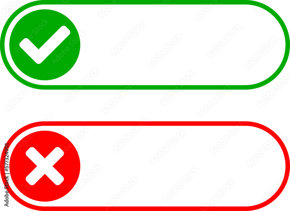 Green and Red Yes and No or Right and Wrong or Approved and Declined ...