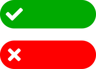 Poster - green and red yes and no or right and wrong or approved and declined quiz question answer or choice 