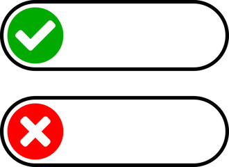 Poster - green and red yes and no or right and wrong or approved and declined quiz question answer or choice 