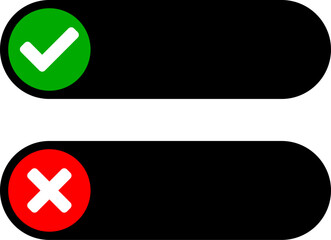 Poster - green and red yes and no or right and wrong or approved and declined quiz question answer or choice 