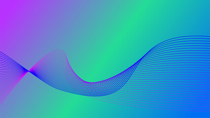 purple blue green wavy tech gradient color background vector illustration