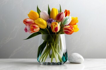 Fototapete - a bouquet of tulips flower. illustration