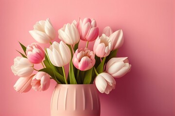 Fototapete - a bouquet of tulips flower. illustration