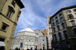 Santa maria del fiore. Cathedral square in Florence.Santa Maria del Fiore baptistery with blue sky. 