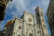 Cathedral of florence. Cathedral square in Florence.Santa Maria del Fiore baptistery with blue sky. 