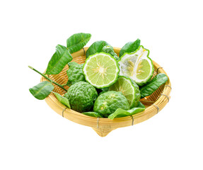 Wall Mural - bergamot in bamboo basket isolated on transparent png