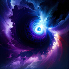 Wall Mural - Swirl of cosmic light deep space - By Generative AI