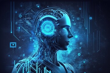 Blue Technology Future Artificial Intelligence Science Background