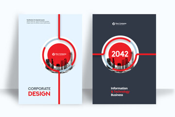 Wall Mural - city background business book cover design template