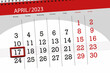 Calendar 2023, deadline, day, month, page, organizer, date, april, monday, number 17