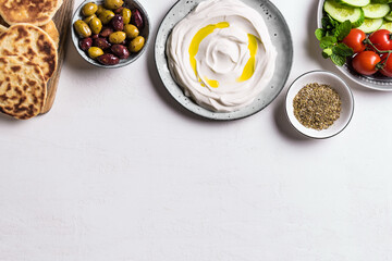 Canvas Print - Labneh yogurt cream cheese for breakfast