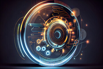 Poster - abstract 3d futuristic object. Generative AI