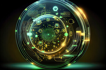 Poster - abstract 3d futuristic object. Generative AI