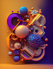 Wall Mural - Abstract Techno Design Poster