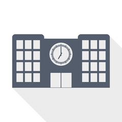 Fototapete - School building vector icon, architecture concept flat design illustration