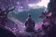 © INGVAR. Studio - Meditation: Meditating monk in a calm atmosphere with a beautiful landscape | Generative AI Production