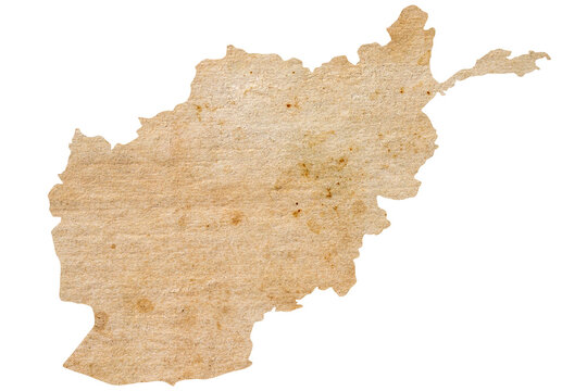 Fototapete - map of Afghanistan on old brown grunge paper	
