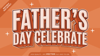 Wall Mural - Editable text effect Happy Father's Day template style premium vector