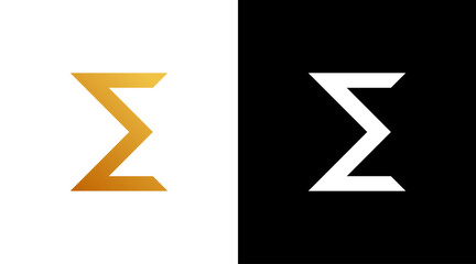 letter e sigma logo elegant monogram vector icon design template