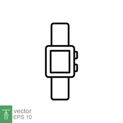 Poster - Smart watch line icon. Simple outline style. Wearable, digital clock, smartwatch technology concept. Vector illustration isolated on white background. EPS 10.