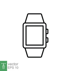 Poster - Smart watch line icon. Simple outline style. Wearable, digital clock, smartwatch technology concept. Vector illustration isolated on white background. EPS 10.