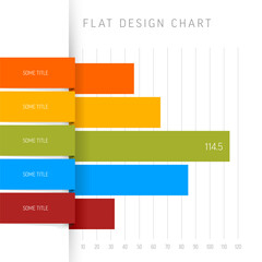 Poster - Vector flat horizontal design statistics color columns graph infographic