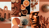 Fototapeta Kosmos - terracota shades mood board, generative Ai
