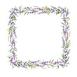 Square lavender frame design. Vector colorful illustration