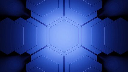 Poster - Futuristic geometric pattern pulsates. Design. Pulsating 3D pattern in futuristic style. Technological geometric pattern with pulsating lines in motion