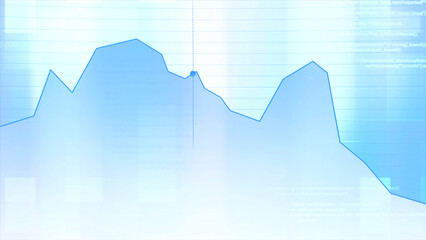 Aufkleber - Blue graph in animation. Motion. A drawn drawing in the program where it shows losses and an increase in the population of the planet.