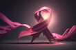 pink ribbon symbol of the fight against cancer Generative AI