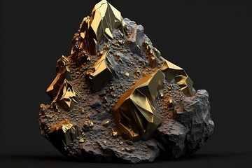 Wall Mural - gold ore made by generative ai