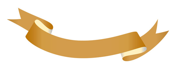 Wall Mural - Collection of Blank Ribbon Banner in Gold Colors.