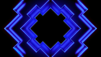 Poster - Futuristic geometric pattern pulsates. Design. Pulsating 3D pattern in futuristic style. Technological geometric pattern with pulsating lines in motion