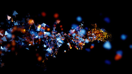 Poster - Flying through time and space. Design. Endless cosmic background with colorful stars or space dust and black universe.