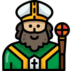 Wall Mural - saint patrick filled outline icon