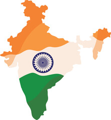 Poster - india flag in map