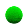 green ball Fur 3D element render, Typography fluffy style