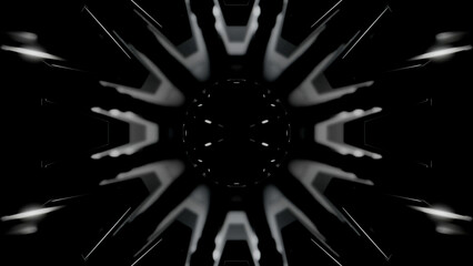 Poster - 3D animation of a journey through a Spaceship or industrial hallway. Design. Technologies of future.