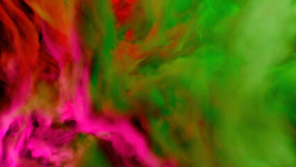Poster - Abstract clouds of colorful smoke. Design. Spreading bright contrasting clouds with light flares.