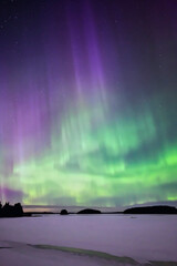 northern light, abstract natural background in north of sweden.