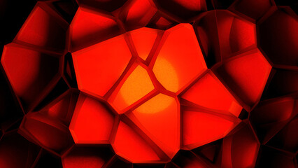 Poster - Beautiful abstract animation with triangular 3d elements. Design. Colorful rotating transforming shape.