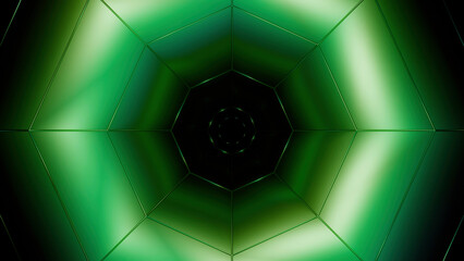 Poster - Abstract technological background with hexagonal tunnel and neon. Design. Creative cyberspace texture for futuristic concept.