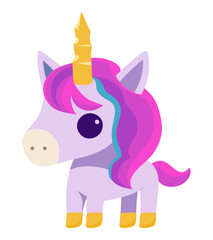 Sticker - lilac unicorn little toy