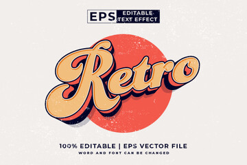 editable text effect retro 3d cartoon style premium vector